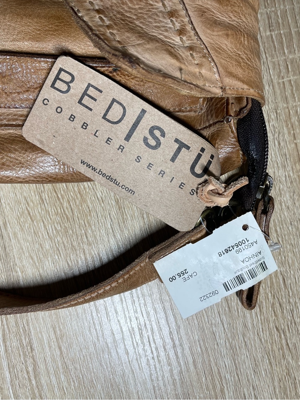 BED|STU Distressed Cognac Brown Leather Crossbody Bag - Picture 3 of 3